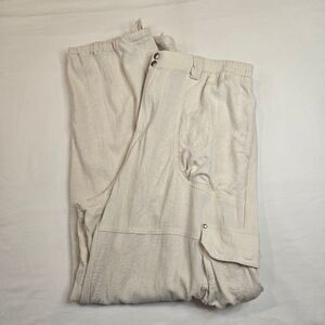 by Anthropologie Cargo Pants Straight Leg‎ Jogger Convertible Cinch Size S Cream